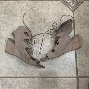 Lace up wedge bootie